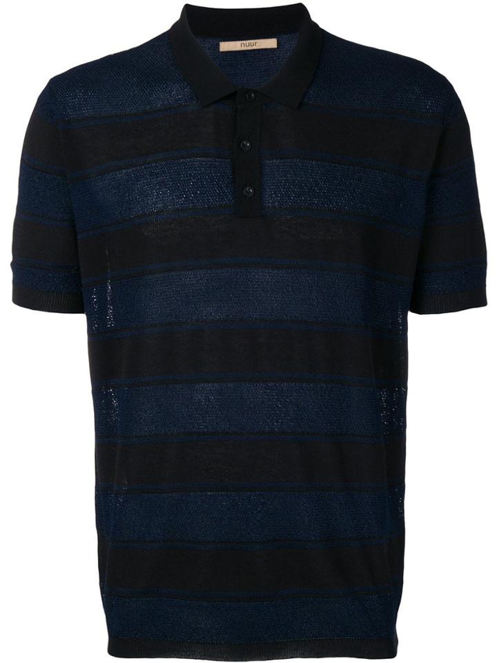 Nuur Knit Polo Top - Blue