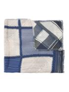 Pierre-louis Mascia Checked Scarf, Adult Unisex, Blue, Silk/orilag Fur