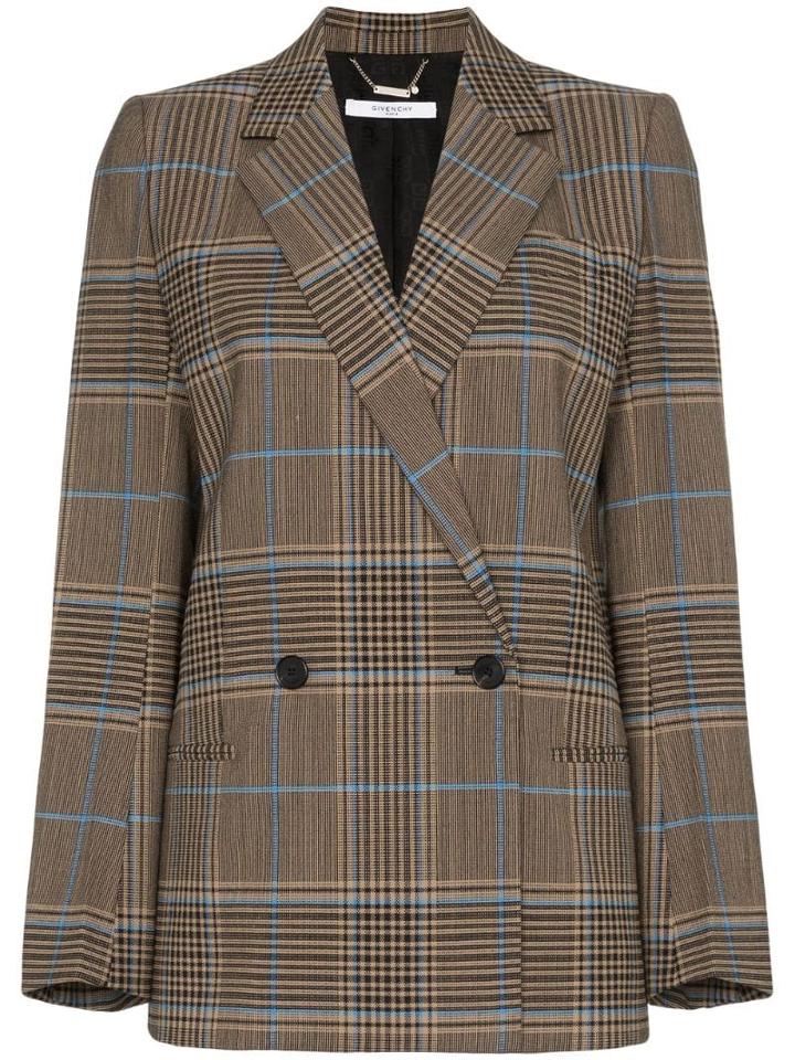 Givenchy Double-breasted Check Jacket - Brown