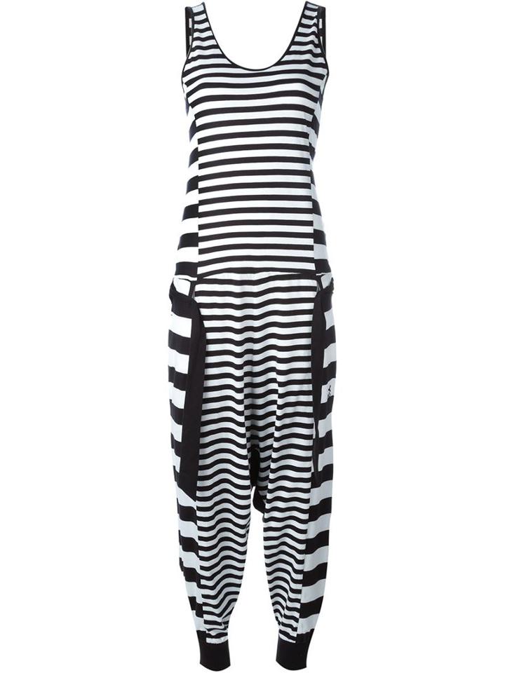 Y-3 Multi Stripe Drawstring Waist Sleeveless Jumpsuit, Women's, Size: S, Black, Cotton