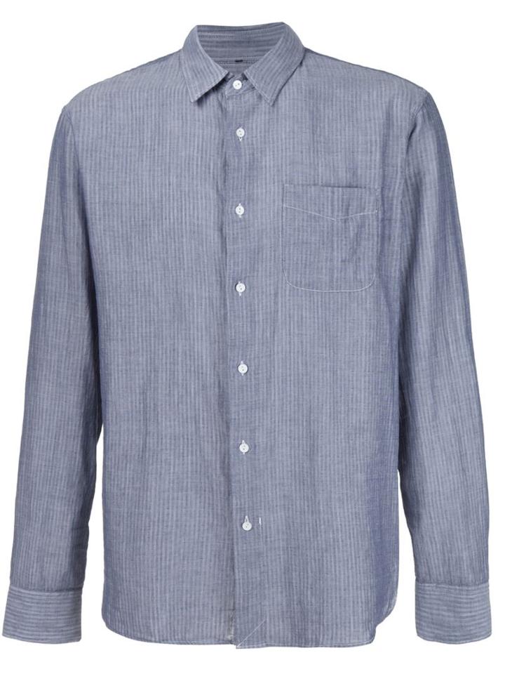 Rag & Bone Striped Shirt, Men's, Size: Large, Blue, Cotton