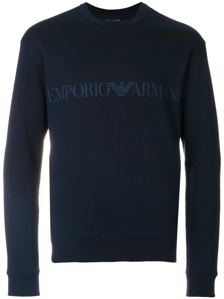 Emporio Armani Logo Print Sweatshirt - Blue