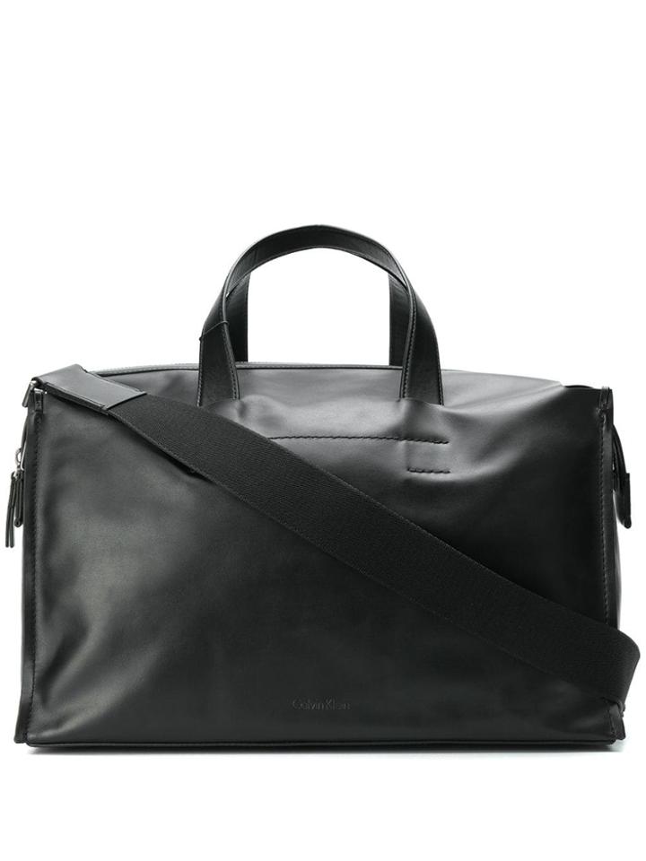 Calvin Klein Calf Leather Weekend Bag - Black