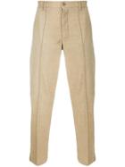 Ymc Straight Leg Trousers With Raised Seam Detail - Nude & Neutrals