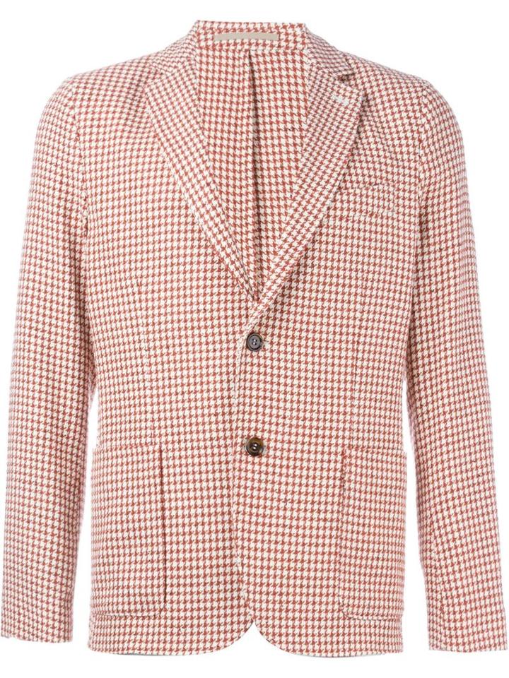 Eleventy Houndstooth Check Blazer