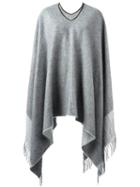 Agnona Contrast Hem Poncho