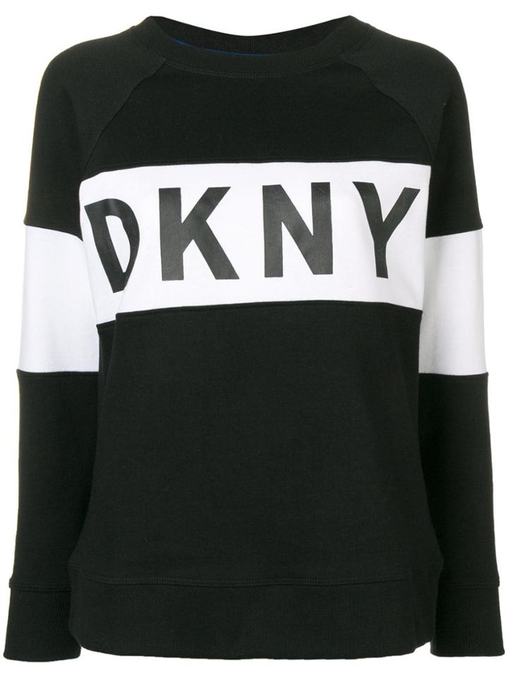 Dkny Logo Stripe Sweatshirt - Black