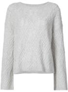 Nili Lotan Braided Cashmere Sweater - Grey