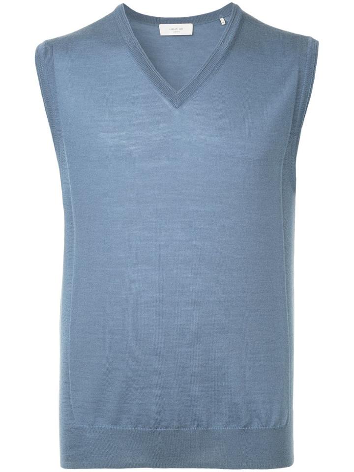 Cerruti 1881 Sleeveless Fitted Sweater - Blue