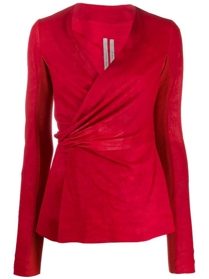 Rick Owens Fitted Wrap Jacket - Red