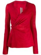 Rick Owens Fitted Wrap Jacket - Red