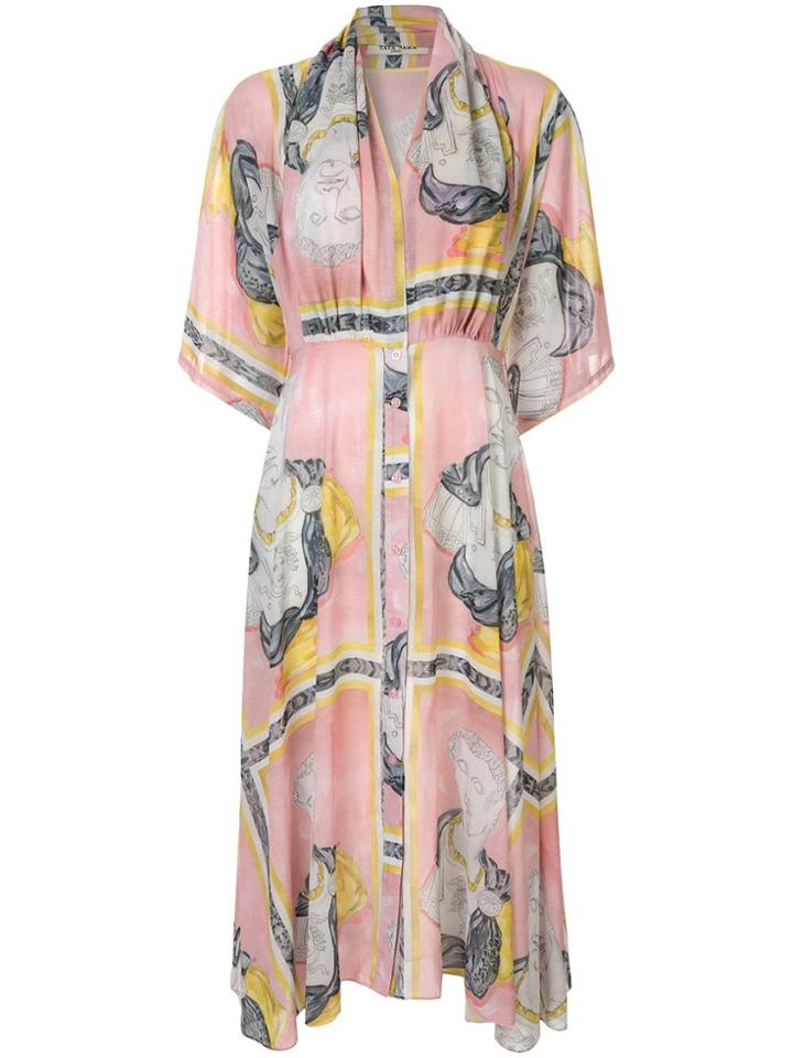 Tata Naka Printed Midi Dress - Pink
