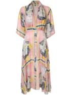 Tata Naka Printed Midi Dress - Pink