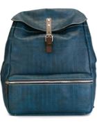 Salvatore Ferragamo Gancio Embossed Backpack, Blue, Calf Leather