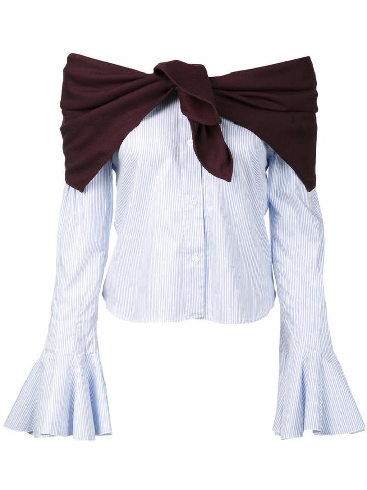 Jacquemus 'la Chemise Epaules Nues' Shirt, Women's, Size: 38, Blue, Cotton/wool