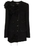 Tiger In The Rain Camellia Repurposed Chanel Tweed Jacket - Black