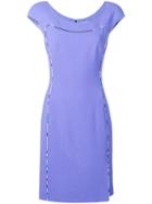 Emilio Pucci Cap Sleeve Contrast Trim Dress - Purple