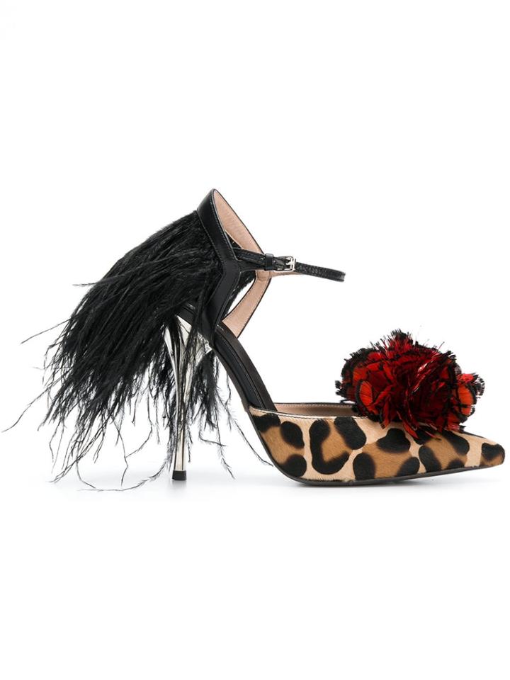 Giambattista Valli Leopard Print Embellished Pumps - Nude & Neutrals