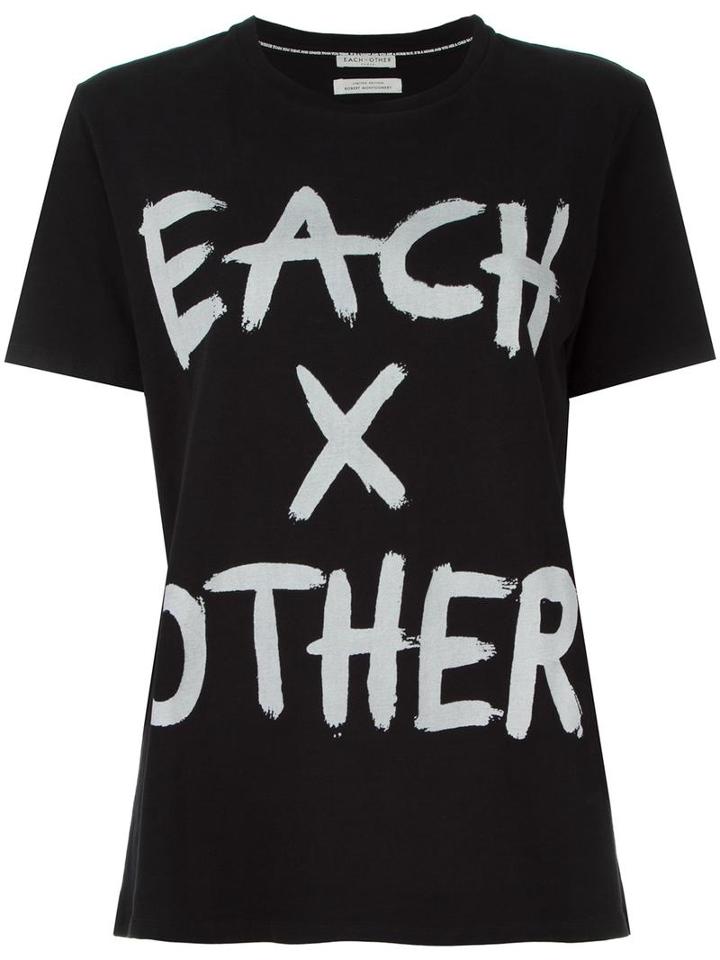 Each X Other Logo Print T-shirt, Women's, Size: Small, Black, Cotton