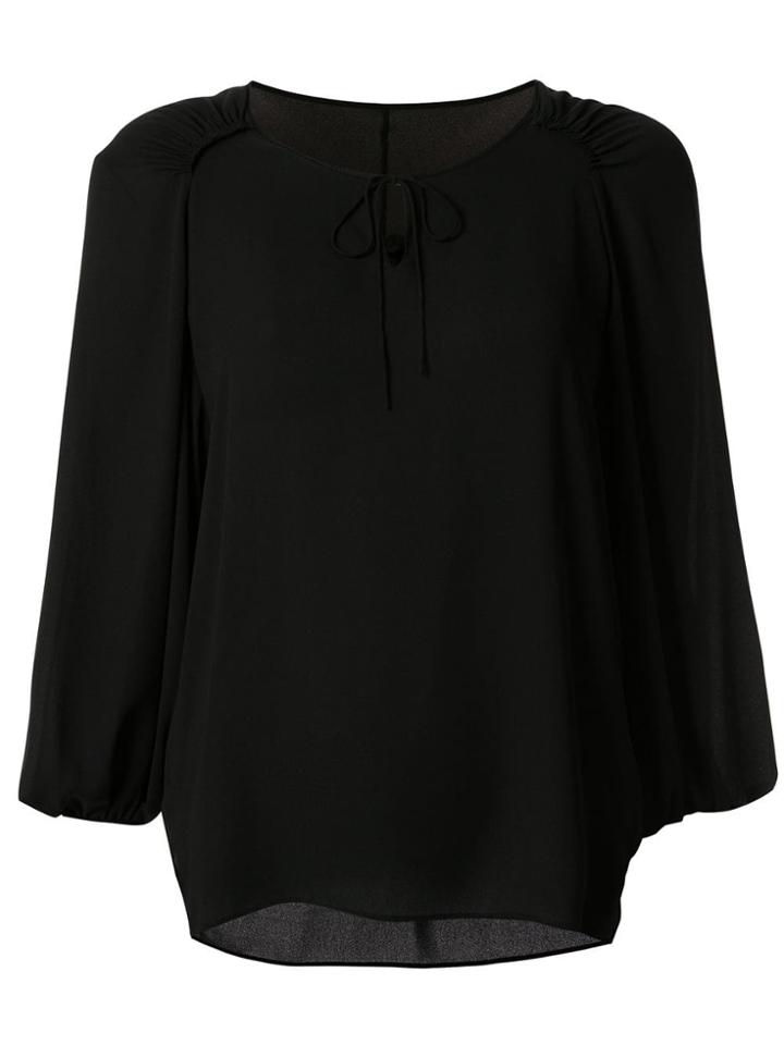 Tomorrowland Relaxed-fit Collarless Blouse - Black