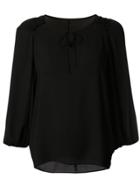 Tomorrowland Relaxed-fit Collarless Blouse - Black