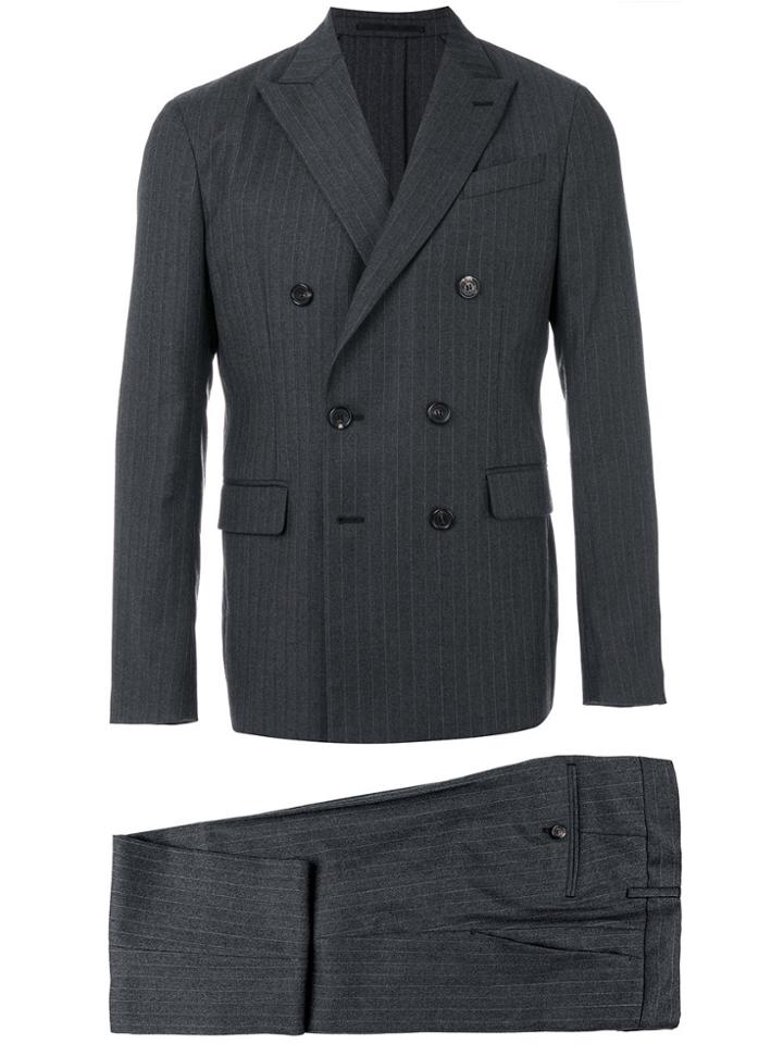 Dsquared2 Double Breasted Pin Striped Suit - Grey