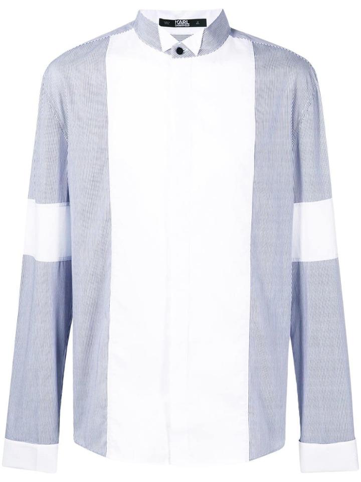 Karl Lagerfeld Contrast Bib Shirt - Blue