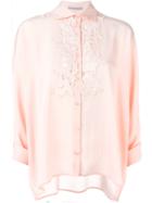 Ermanno Scervino Guipure Lace Detail Shirt, Women's, Size: 46, Pink/purple, Silk/acetate/viscose