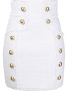 Balmain Button Detailed Mini Skirt - White