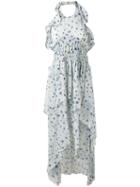 Iro - Floral Print Halterneck Dress - Women - Viscose - 42, Nude/neutrals, Viscose