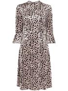Hvn Ashley Leopard Print Midi Dress - Black