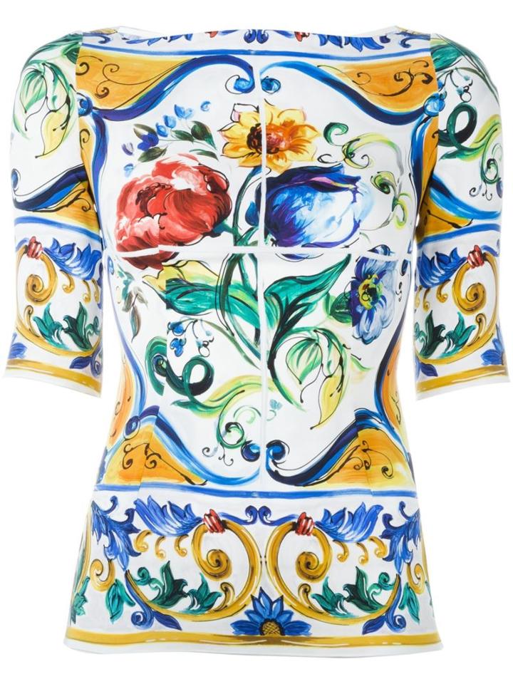 Dolce & Gabbana Majolica Print Blouse