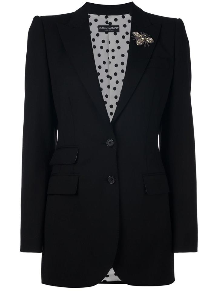 Dolce & Gabbana Bee Appliqué Blazer - Black