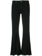 Federica Tosi Slit Front Bootcut Jeans - Black
