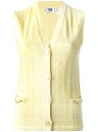 Céline Vintage Knit Gilet, Women's, Size: 40, Yellow/orange