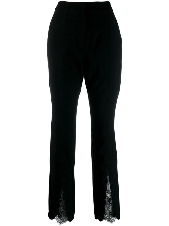 Self-portrait Lace Insert Trousers - Black
