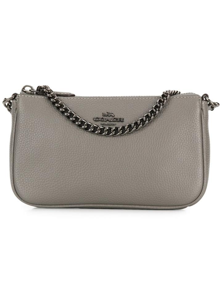 Coach Chain-embellished Clutch - Grey