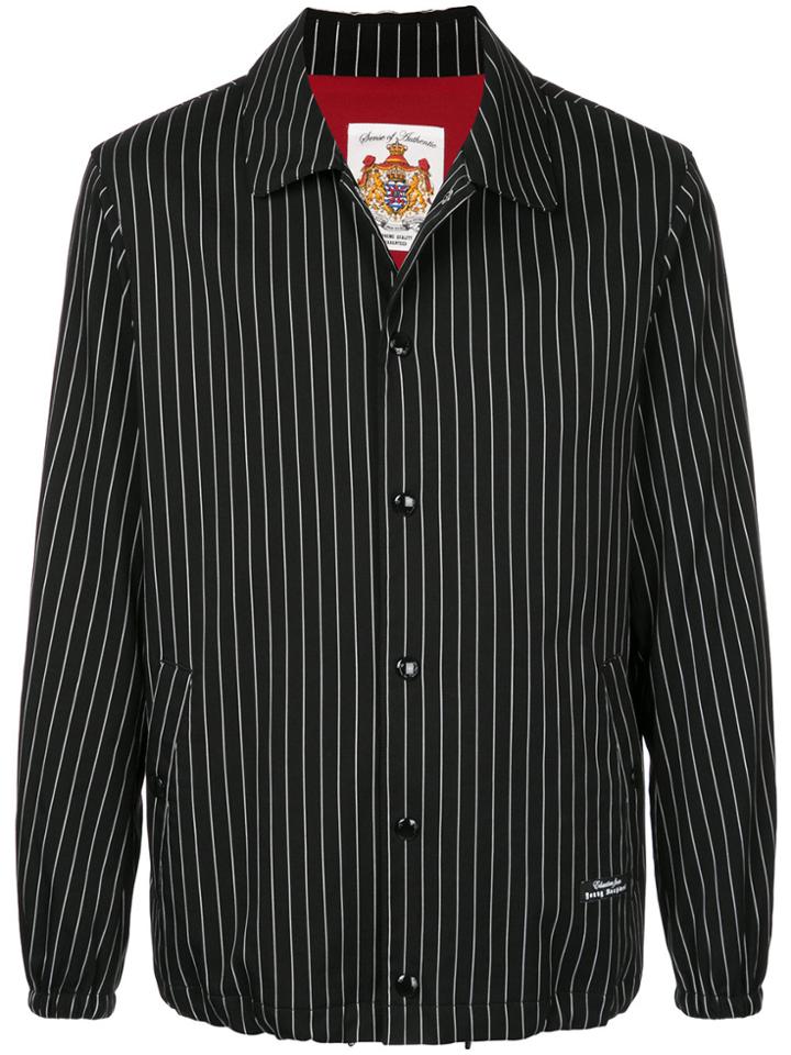 Education From Youngmachines Pinstripe Shirt Jacket - Black