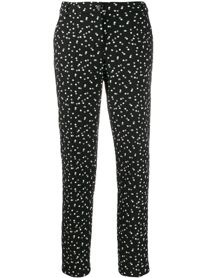 Emporio Armani Polka-dot Tailored Trousers - Black