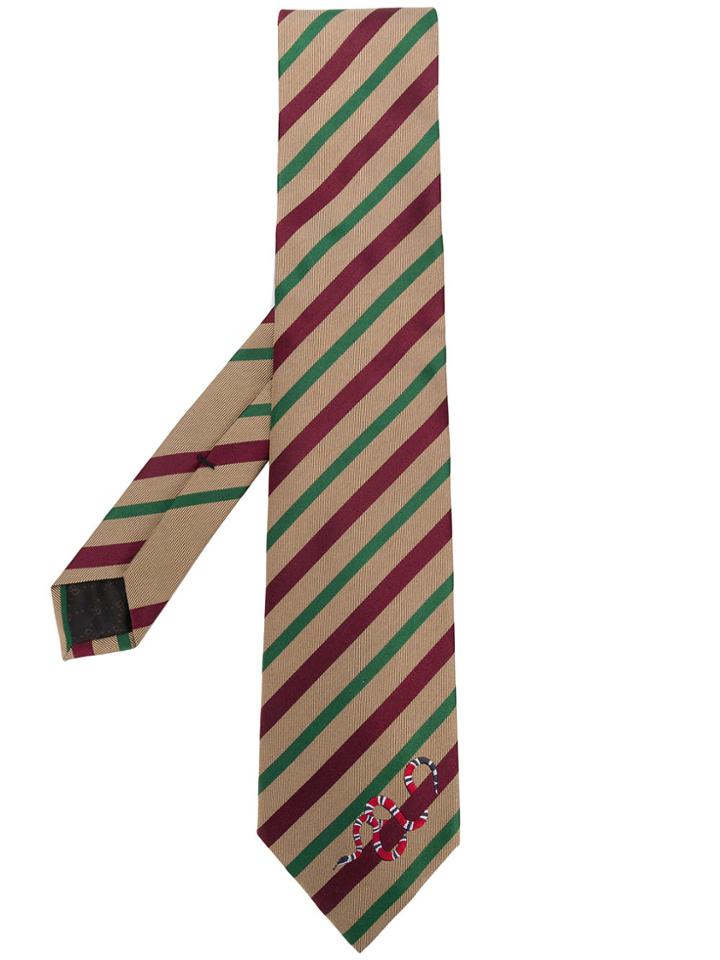 Gucci Striped Tie - Brown