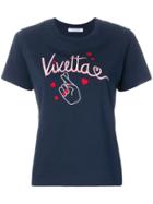 Vivetta Cropped Embroidered T-shirt - Blue
