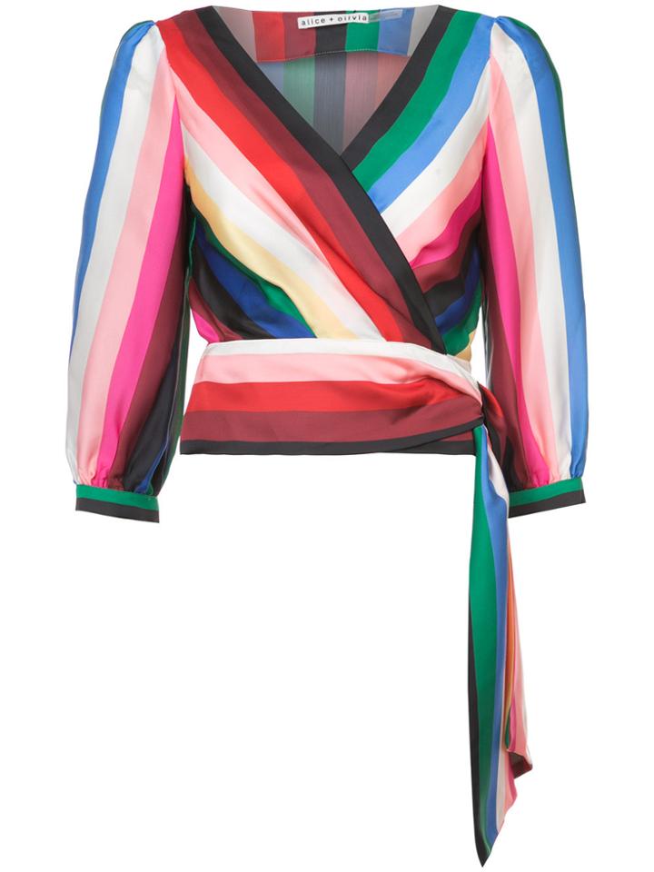 Alice+olivia Striped Wrap Blouse - Multicolour