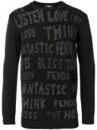 Fendi Patch Embroidered Jumper - Black