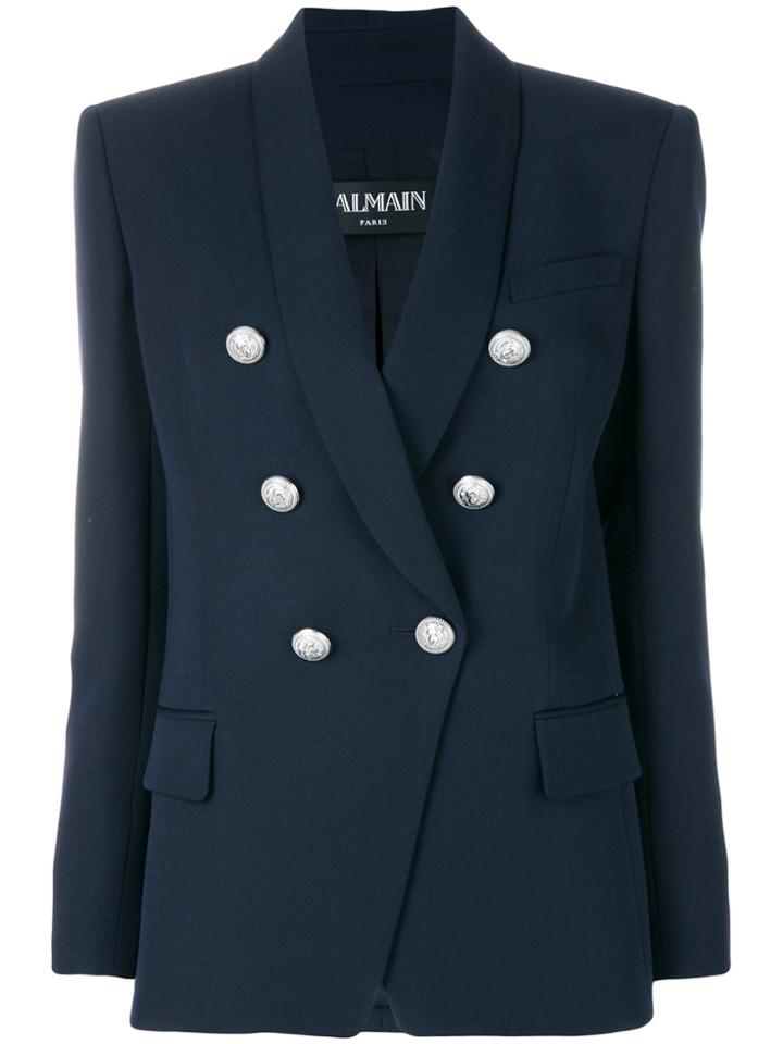 Balmain Button Detail Blazer - Blue