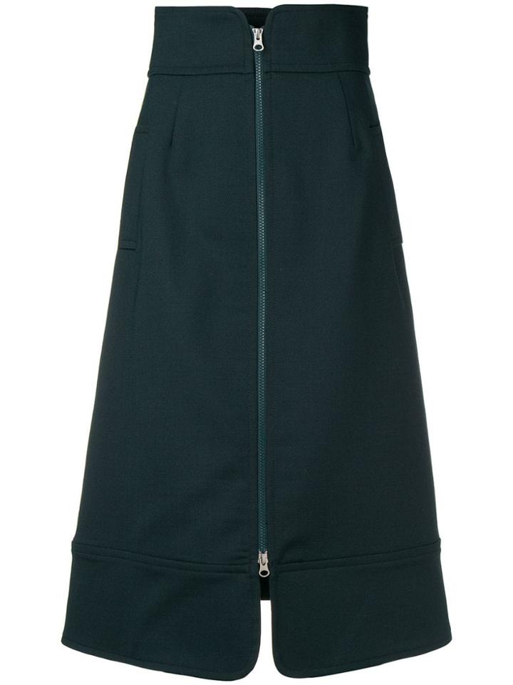 Sea High-waisted A-line Skirt - Green