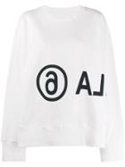 Mm6 Maison Margiela Logo Print Oversized Sweatshirt - White