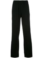 Tibi Loose Fit Track Pants, Women's, Size: Small, Black, Polyester/triacetate