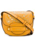 Michael Michael Kors Cary Medium Grommeted Leather Saddle Bag - Yellow
