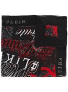 Philipp Plein - Printed Scarf - Women - Silk - One Size, Black, Silk