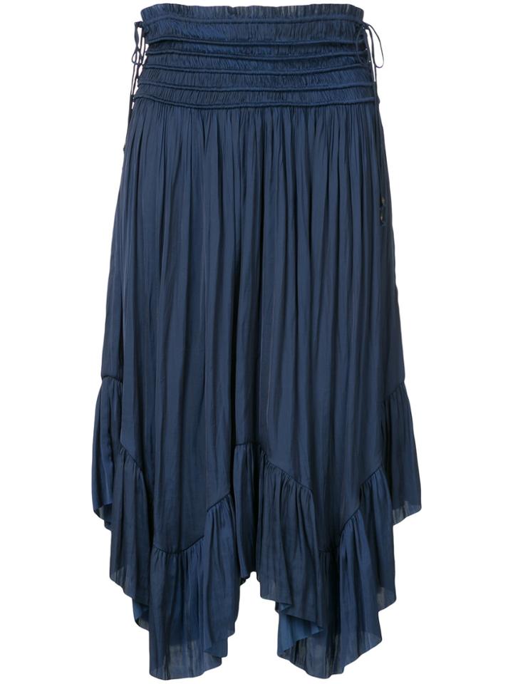 Ulla Johnson Asymmetric Pleated Skirt - Blue